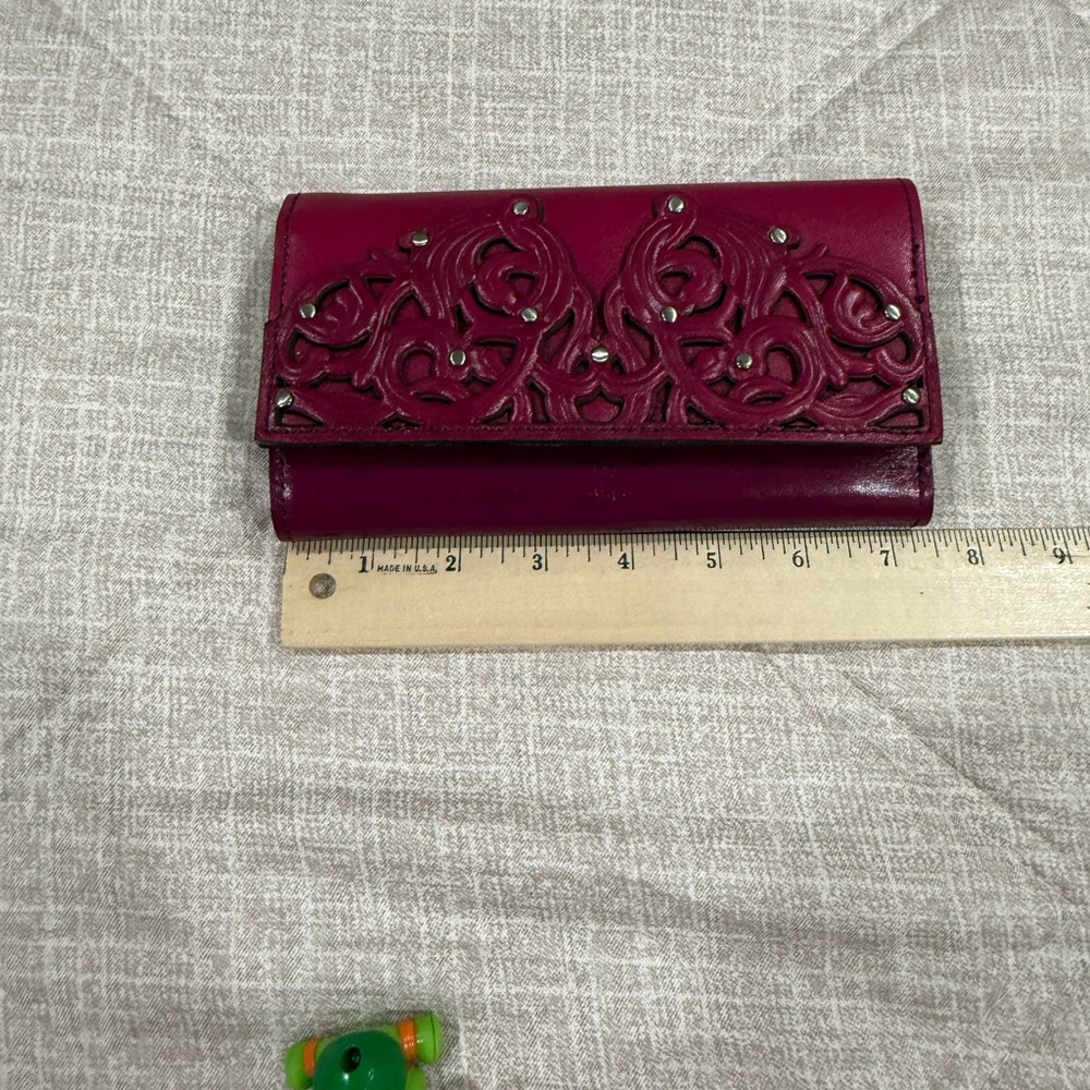 Patricia Nash Burgundy Wallet with Embossed Design